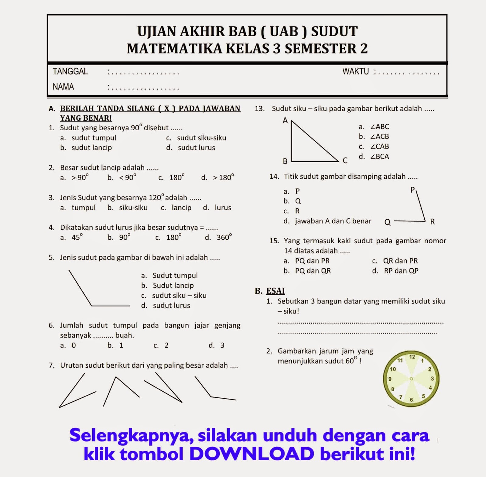3 Fakta Mengejutkan Soal Ujian Matematika Kelas 3 Semester 2 yang Jarang Diketahui