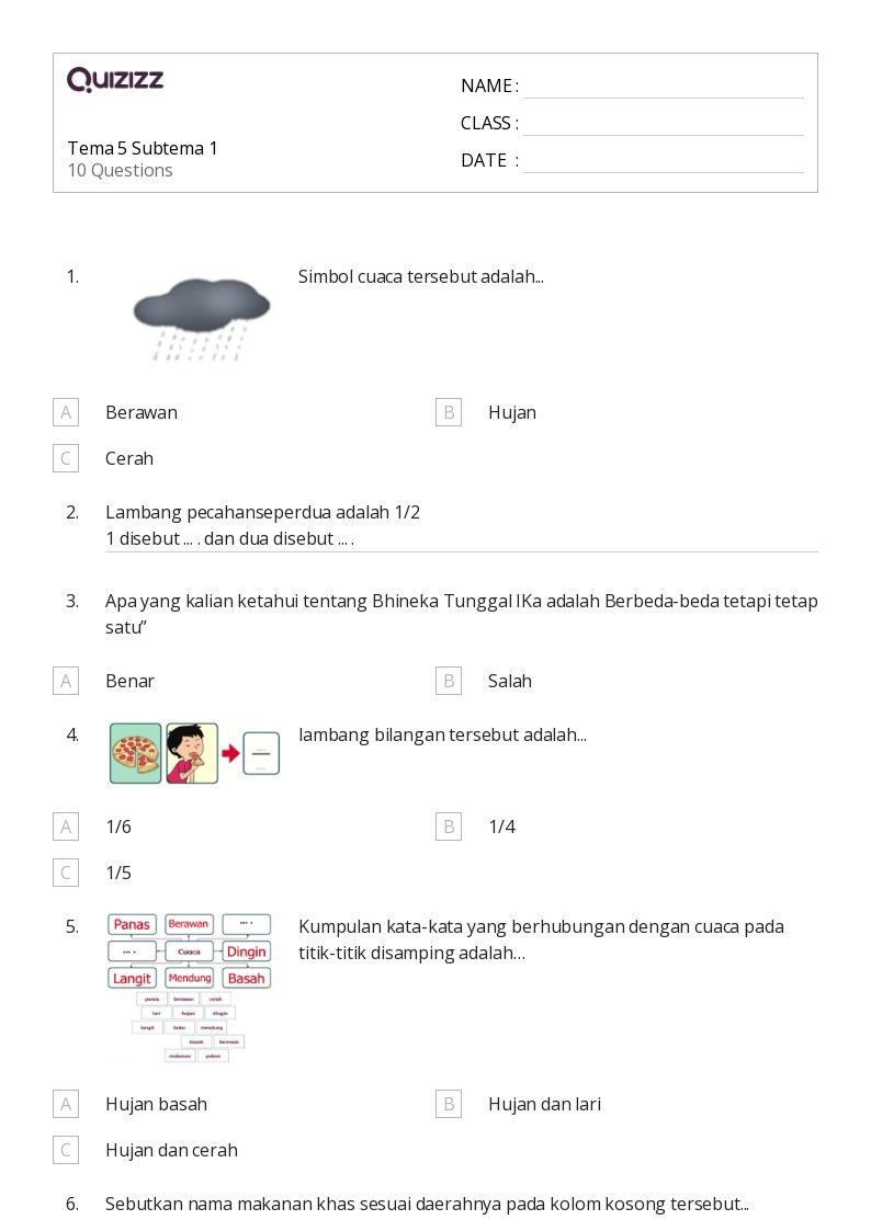 Menguasai Subtema 1 Tema 5 Kelas 3 SD Kumpulan Soal Latihan dan