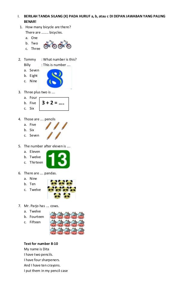 Latihan Soal Bahasa Inggris Kelas 2 Sd Latihan Soal Bahasa Inggris Kelas 2 Sd