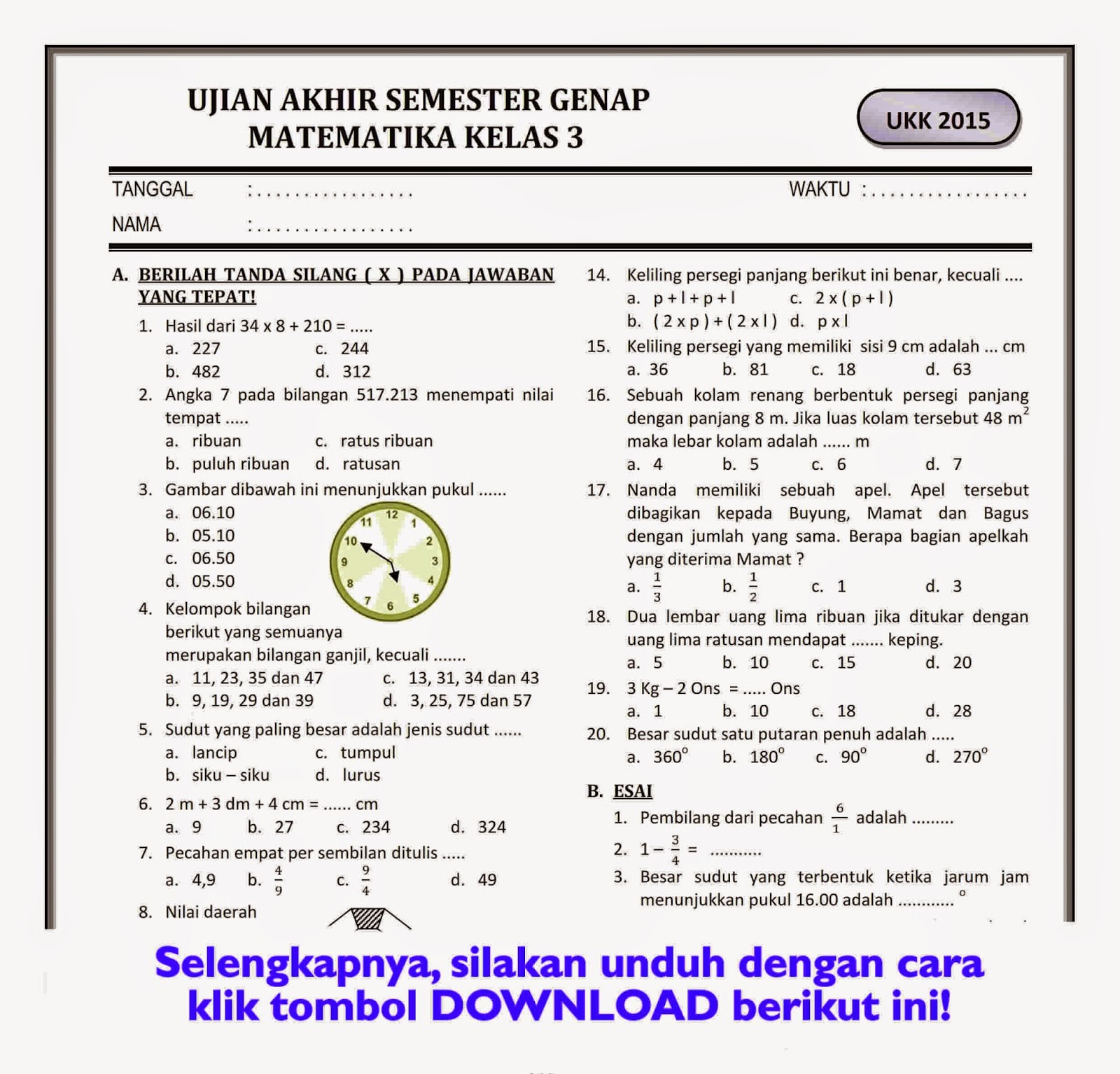 5 Contoh Soal UKK Kelas 4 tentang Rumus Rata-rata, Wajib Tahu Cara Hitungnya