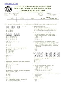 5 Contoh Soal UKK Matematika Kelas 2 SD Semester Genap yang Wajib Dikuasai Sebelum Terlambat