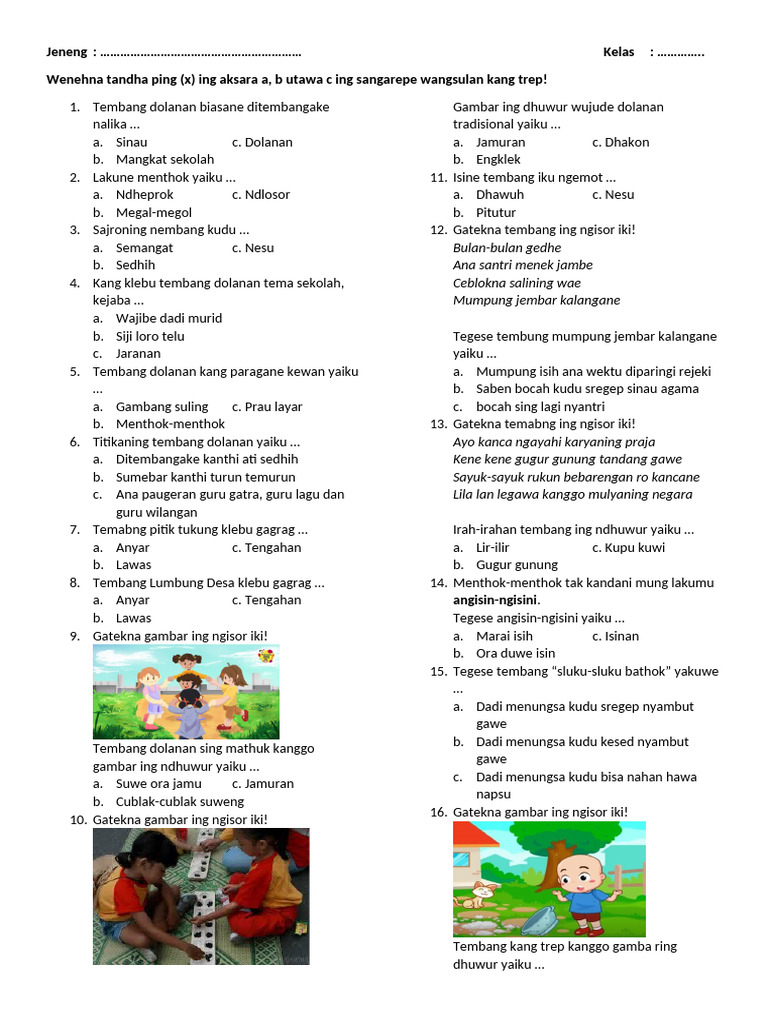 5 Fakta Mengejutkan Soal Tembang Jawa Kelas 2 Semester 2 yang Wajib Diketahui Orang Tua