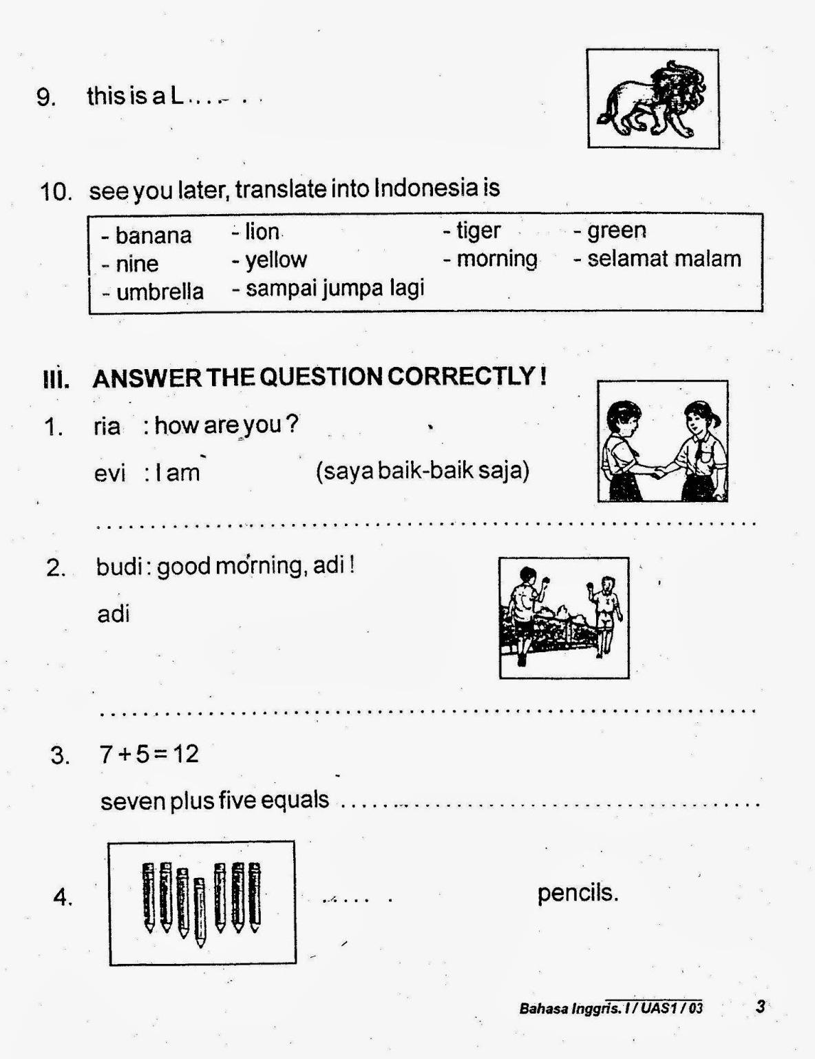 Menguasai Bahasa Inggris Panduan Lengkap Contoh Soal Ulangan Kelas 1 SMP