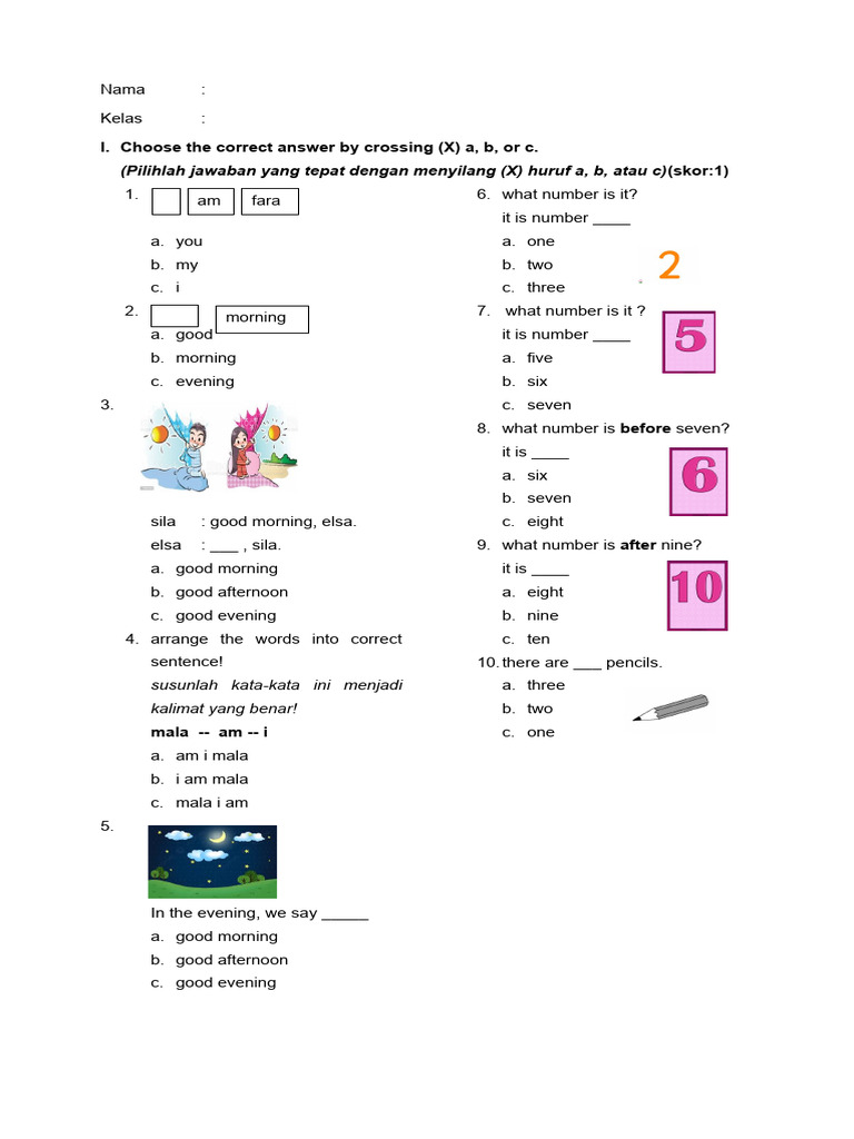 7 Contoh Soal Bahasa Inggris Cambridge SD Kelas 1 yang Wajib Dikuasai Sebelum Terlambat