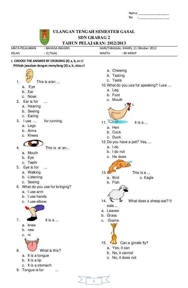 10 Contoh Soal Bahasa Inggris Kelas 1 SD Semester 1 yang Wajib Dikuasai Anak Ternyata Mudah 10 Contoh Soal Bahasa Inggris Kelas 1 SD Semester 1 yang Wajib Dikuasai Anak Ternyata Mudah