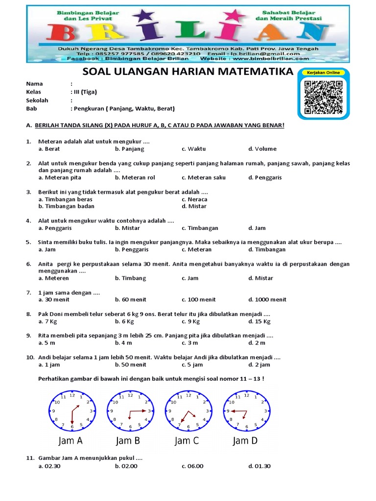 3 Alasan Kenapa Latihan Soal Jam Kelas 3 SD Bisa Bikin Nilai Tes Kompetensi Akademik Anak Tembus 15 Besar