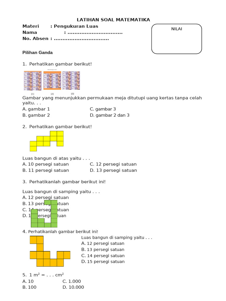 5 Latihan Mate Matematika Soal Kelas 4 Menghitung Luas yang Sering Bikin Bingung, Ternyata Ini Trik Jitu Taklukkan Ujian