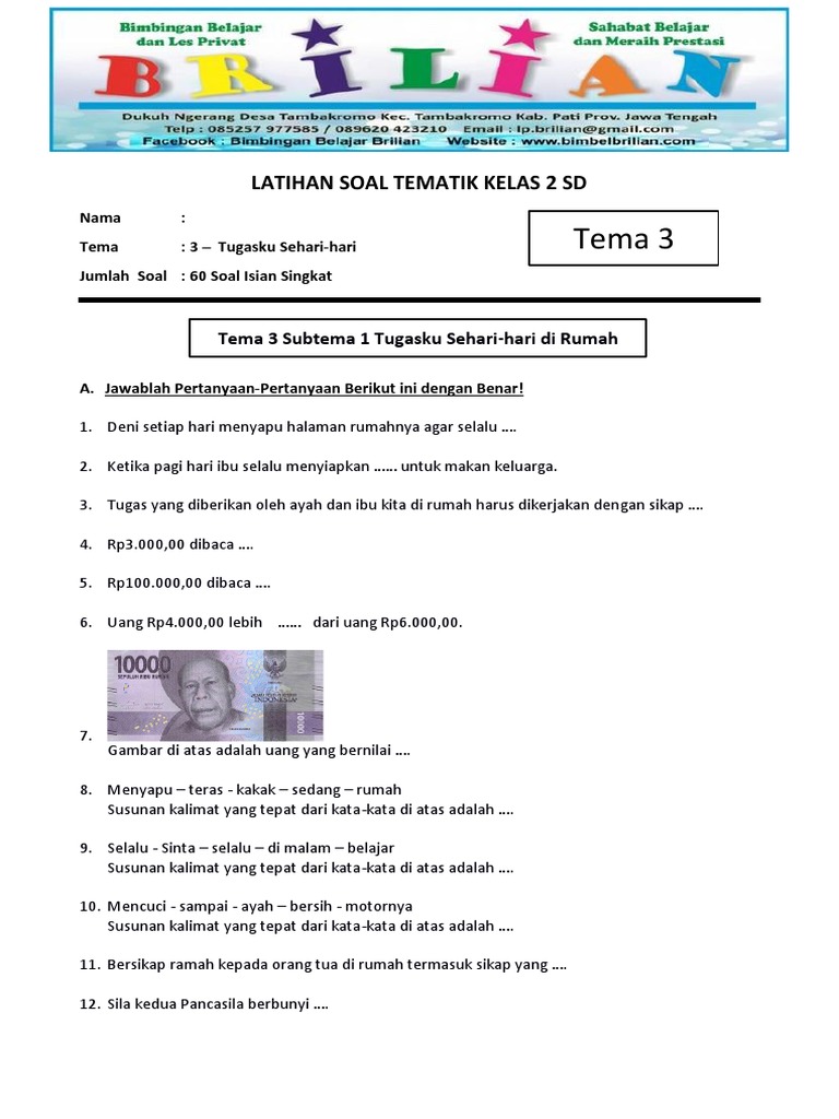 5 Rahasia Latihan Soal Kelas 2 SD Tema 3 yang Terbukti Bikin Nilai Anak Naik Drastis di 2026