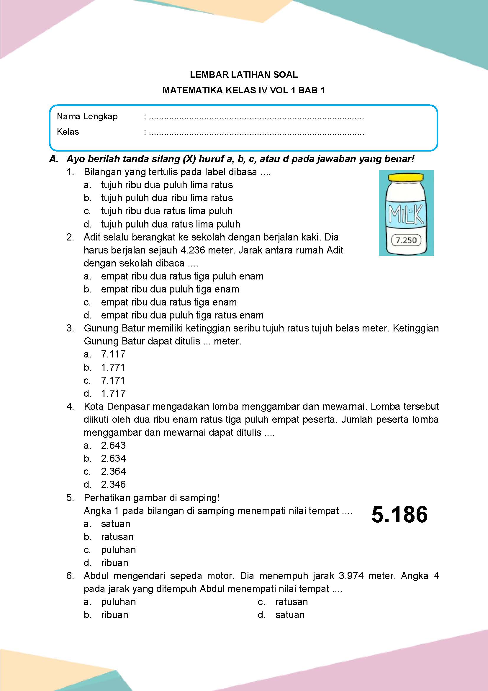 7 Latian Soal Matematika Kelas 4 Semester 1 Min yang Wajib Dikuasai Sebelum Ujian Akhir