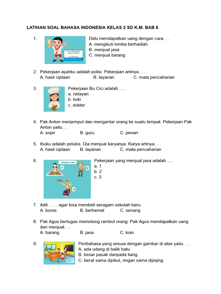 7 Latihan Soal Kelas 2 SD Tema 3 Sub Tema 2 yang Sering Muncul, Wajib Tahu Sebelum Ulangan