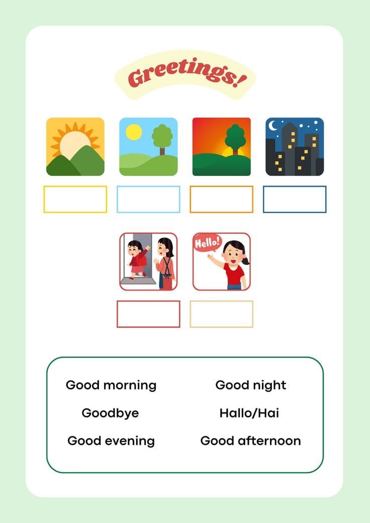 Akhirnya Tersedia Kumpulan Contoh Soal Bahasa Inggris Greeting Kelas 1 SD yang Wajib Diketahui Guru dan Orang Tua