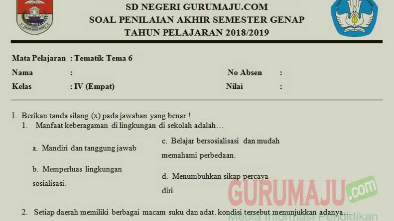Terbukti 7 Rahasia Dapatkan Kunci Jawaban Soal PAS K13 Tema 6A Kelas 4 Sekarang Juga