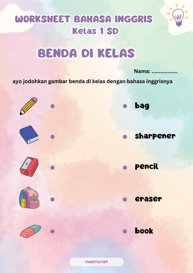Wajib Tahu 5 Contoh Soal Bahasa Inggris Kelas 1 SD Tentang Colour yang Sering Muncul di Ujian 2026