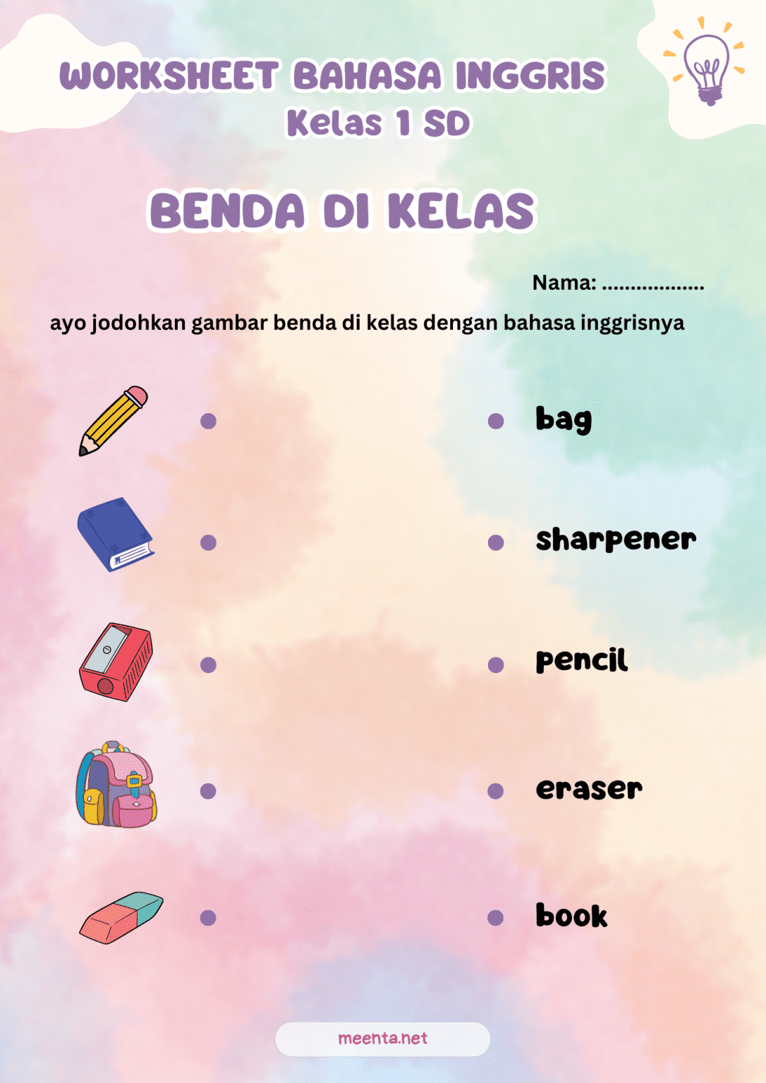 Wajib Tahu 5 Contoh Soal Bahasa Inggris Kelas 1 SD Tentang Colour yang Sering Muncul di Ujian 2026