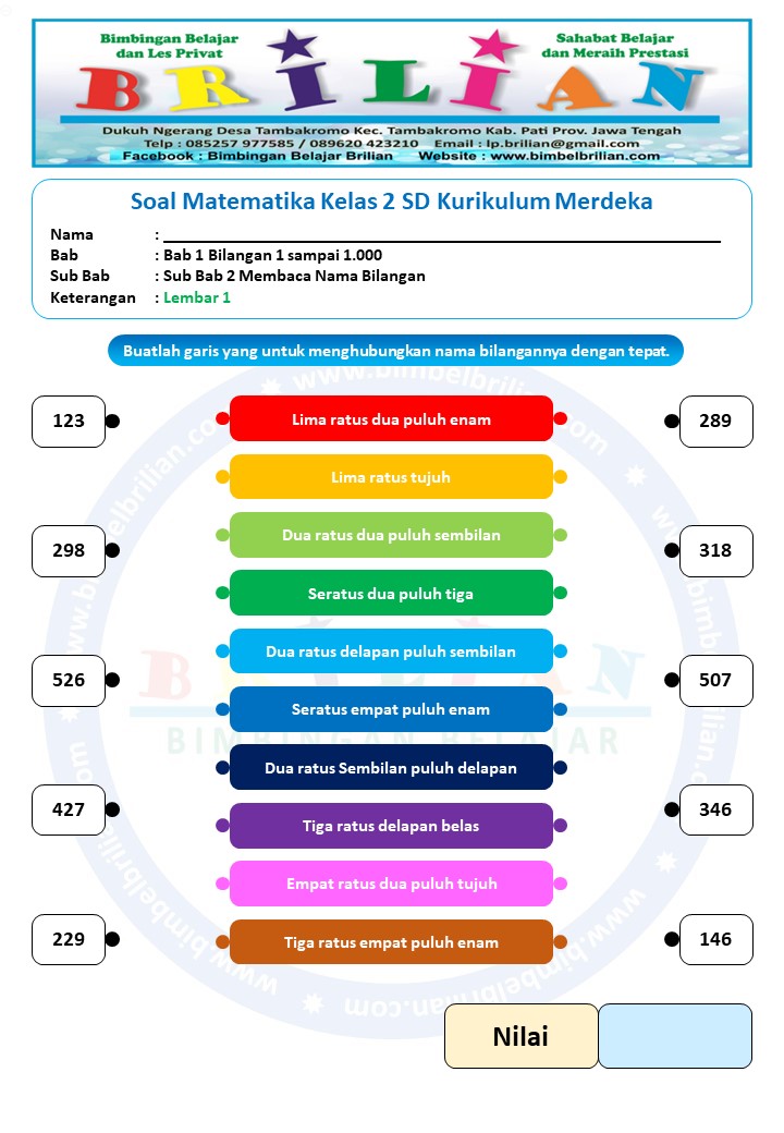 latihan soal kata bilangan kelas 3