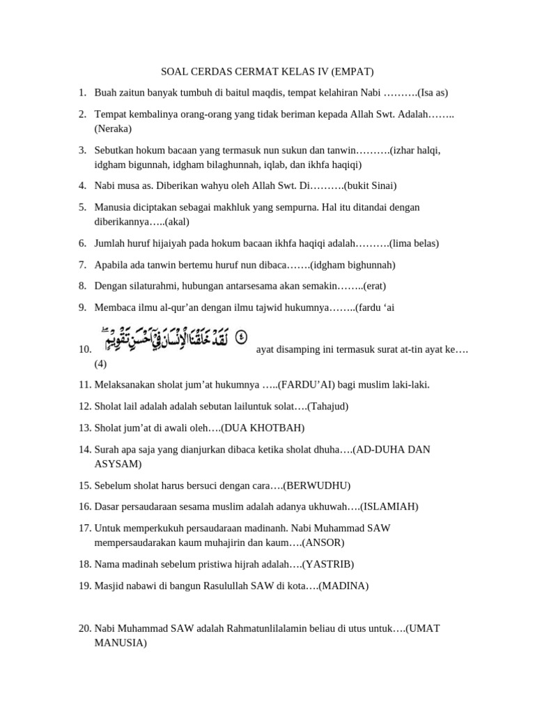 7 Bocoran Soal Cerdas Cermat Kelas 4 yang Wajib Diketahui Agar Juara di Tahun 2026