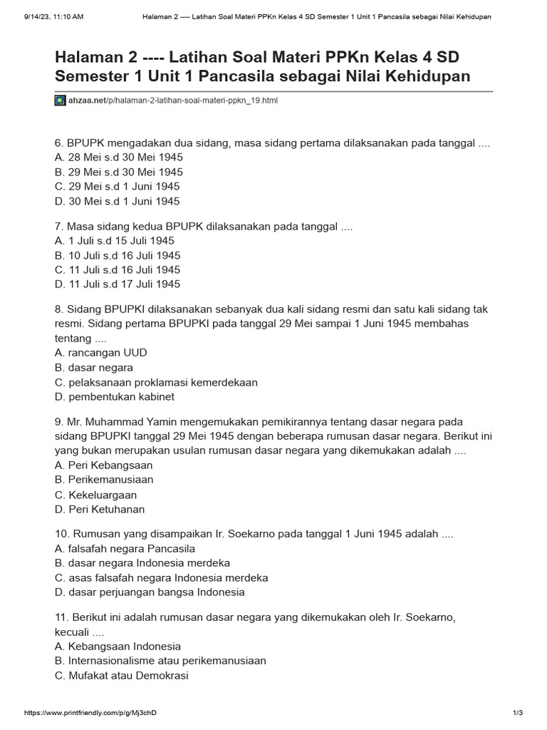 Rahasia Lulus Ujian: Kumpulan soal pkn kelas 4 sd semester 1 yang Wajib Tahu