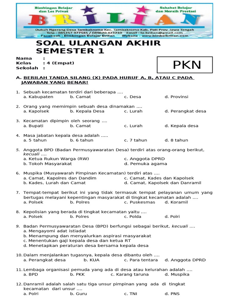 Rahasia Skor Tinggi Ternyata Ada di Kumpulan Soal PKN Kelas 4 Terbaru Ini