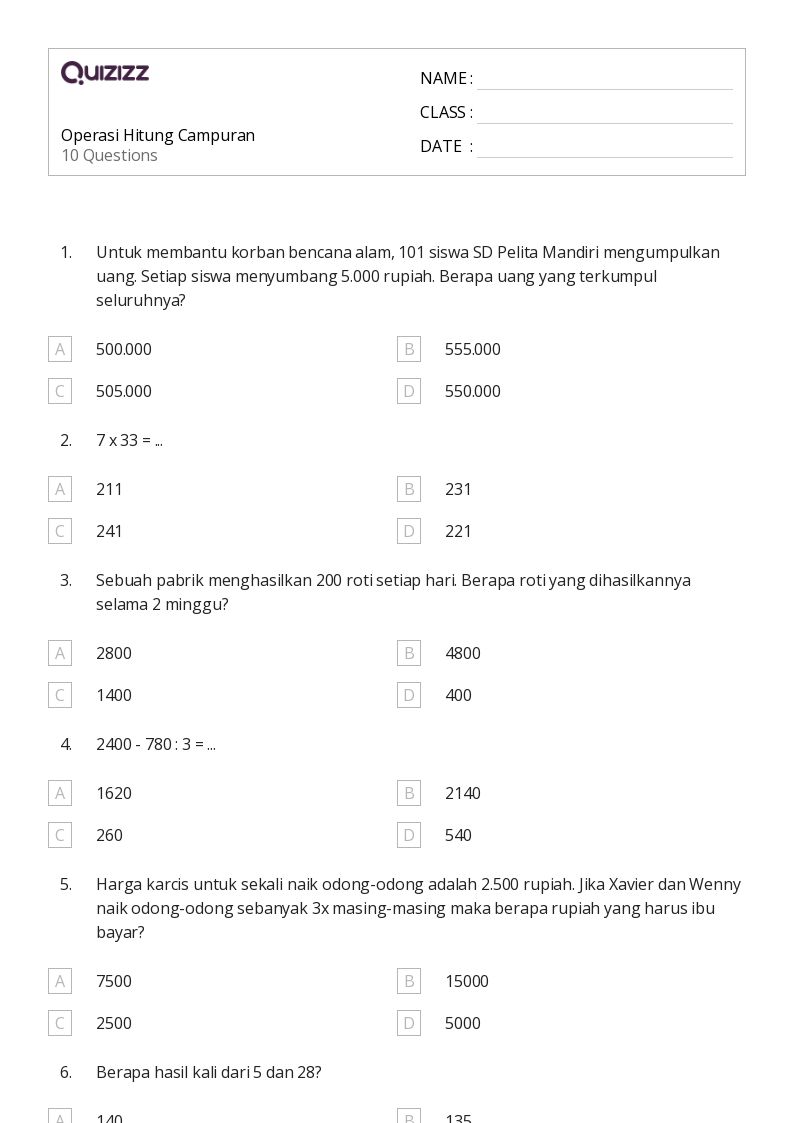 Ternyata Begini Cara Cepat Selesaikan Soal Cerita Operasi Hitung Campuran Kelas 4