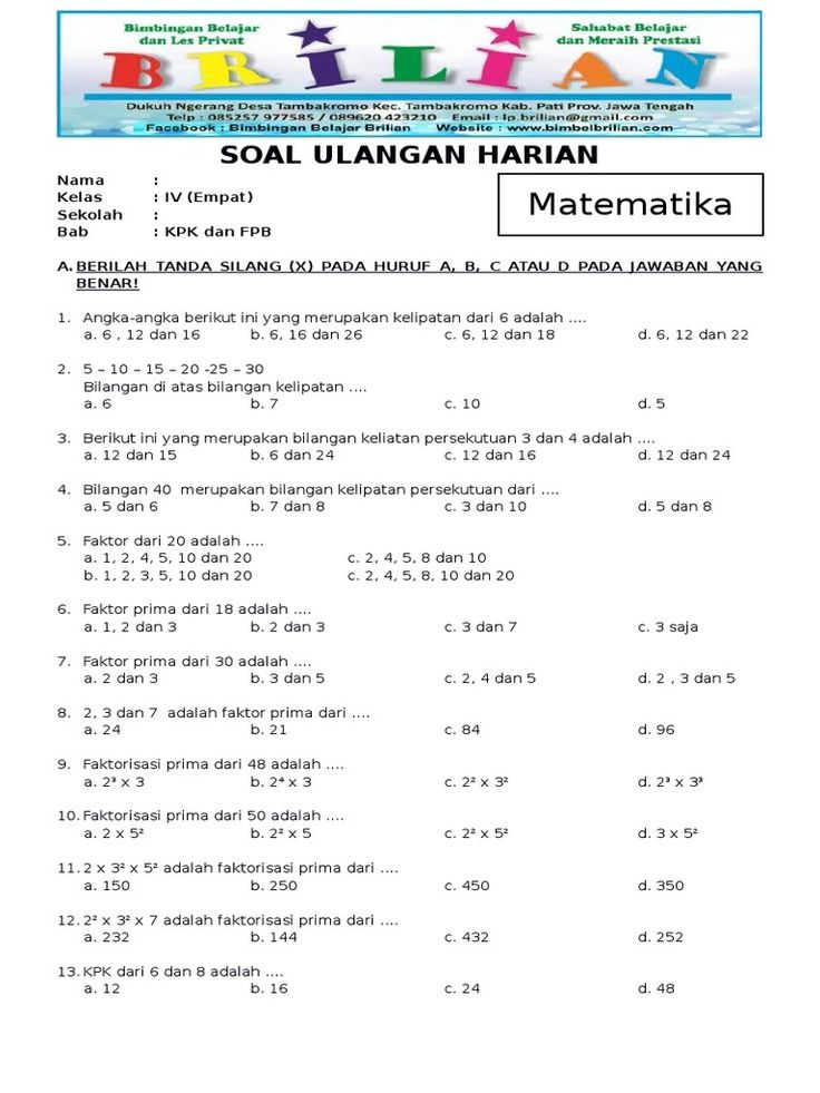 Ternyata Ini Rahasia Cepat Menjawab Soal Kelipatan Bilangan Kelas 4 Agar Nilai Sempurna